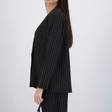 Blazer cruzado oversized rayas