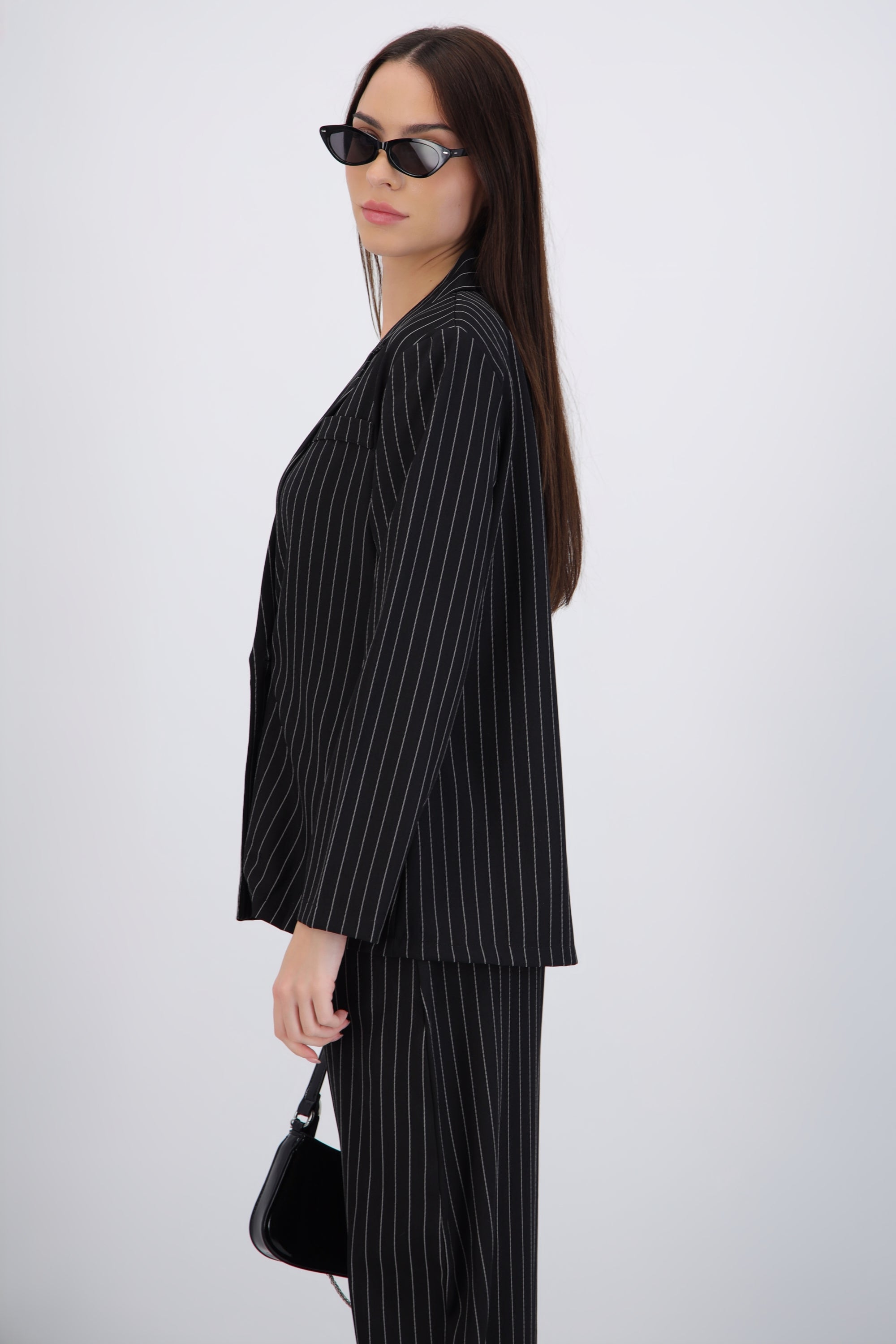 Blazer cruzado oversized rayas