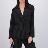 Blazer cruzado oversized rayas