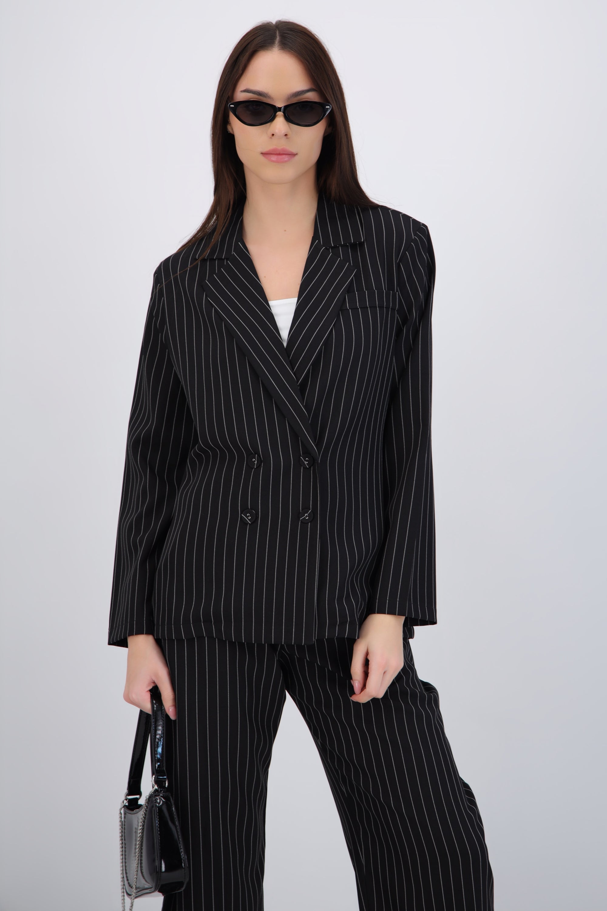 Blazer cruzado oversized rayas