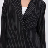 Blazer cruzado oversized rayas