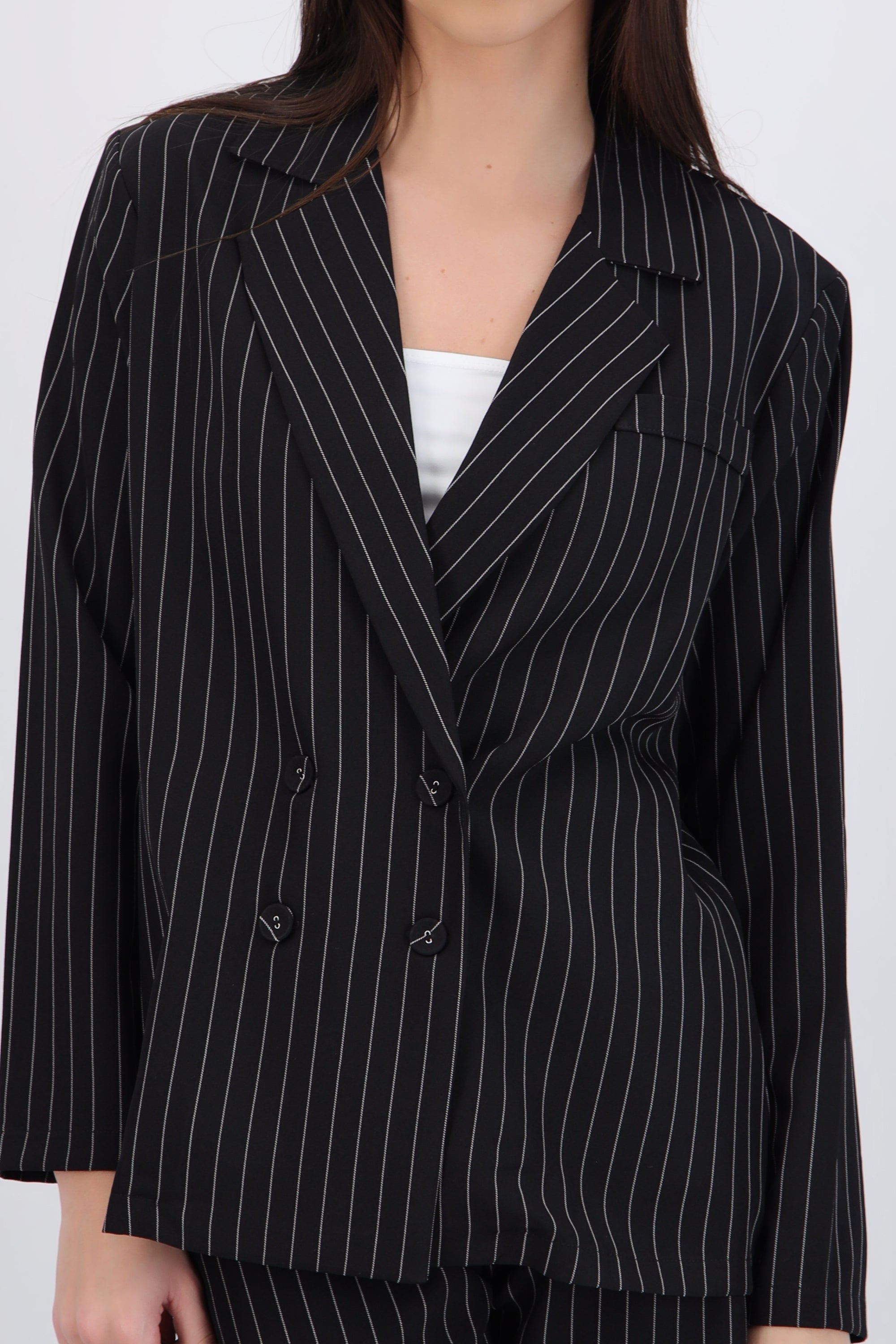 Blazer cruzado oversized rayas