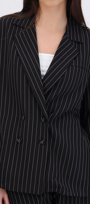 Blazer cruzado oversized rayas