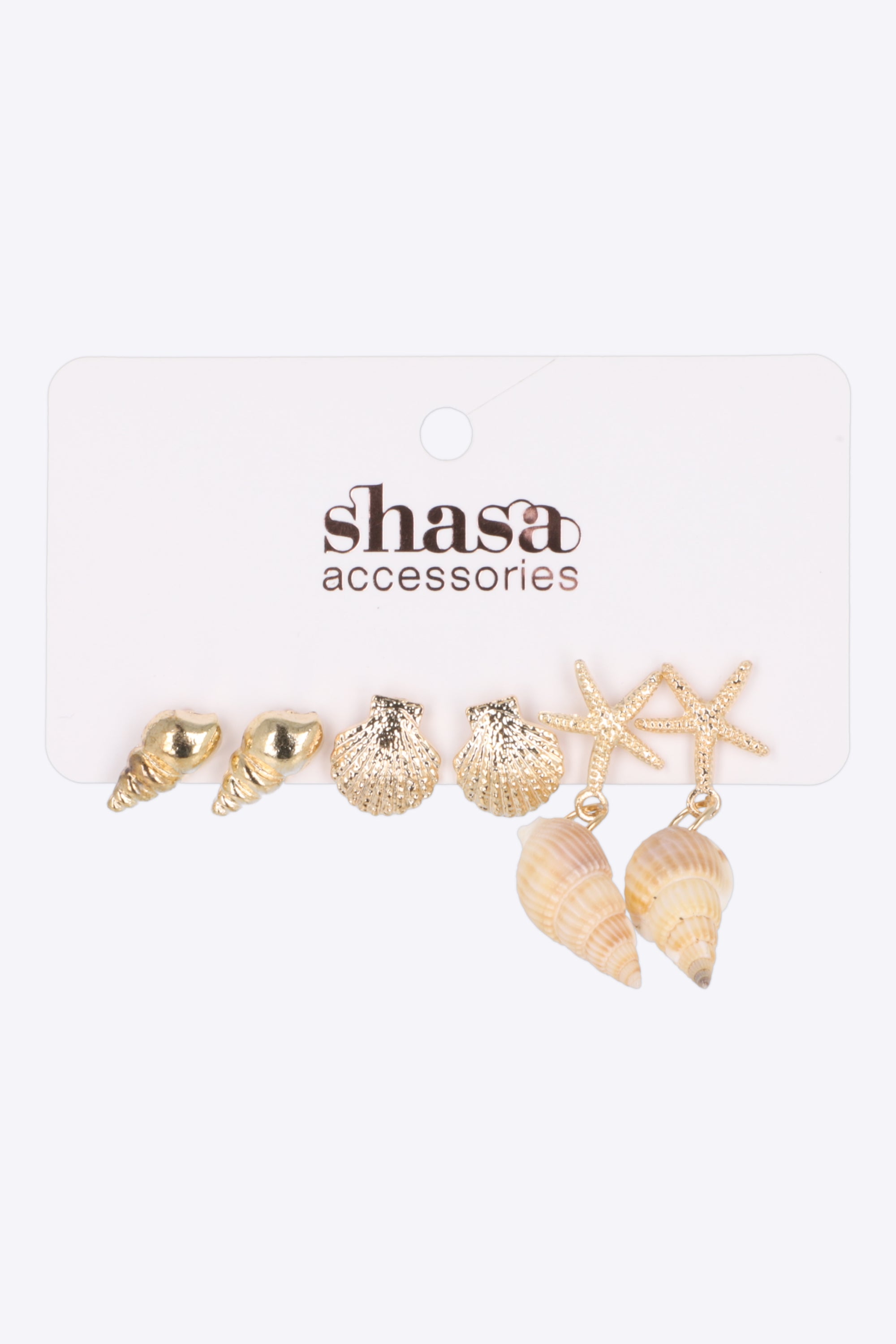 Set 3 pares aretes caracola