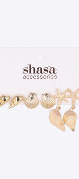 Set 3 pares aretes caracola