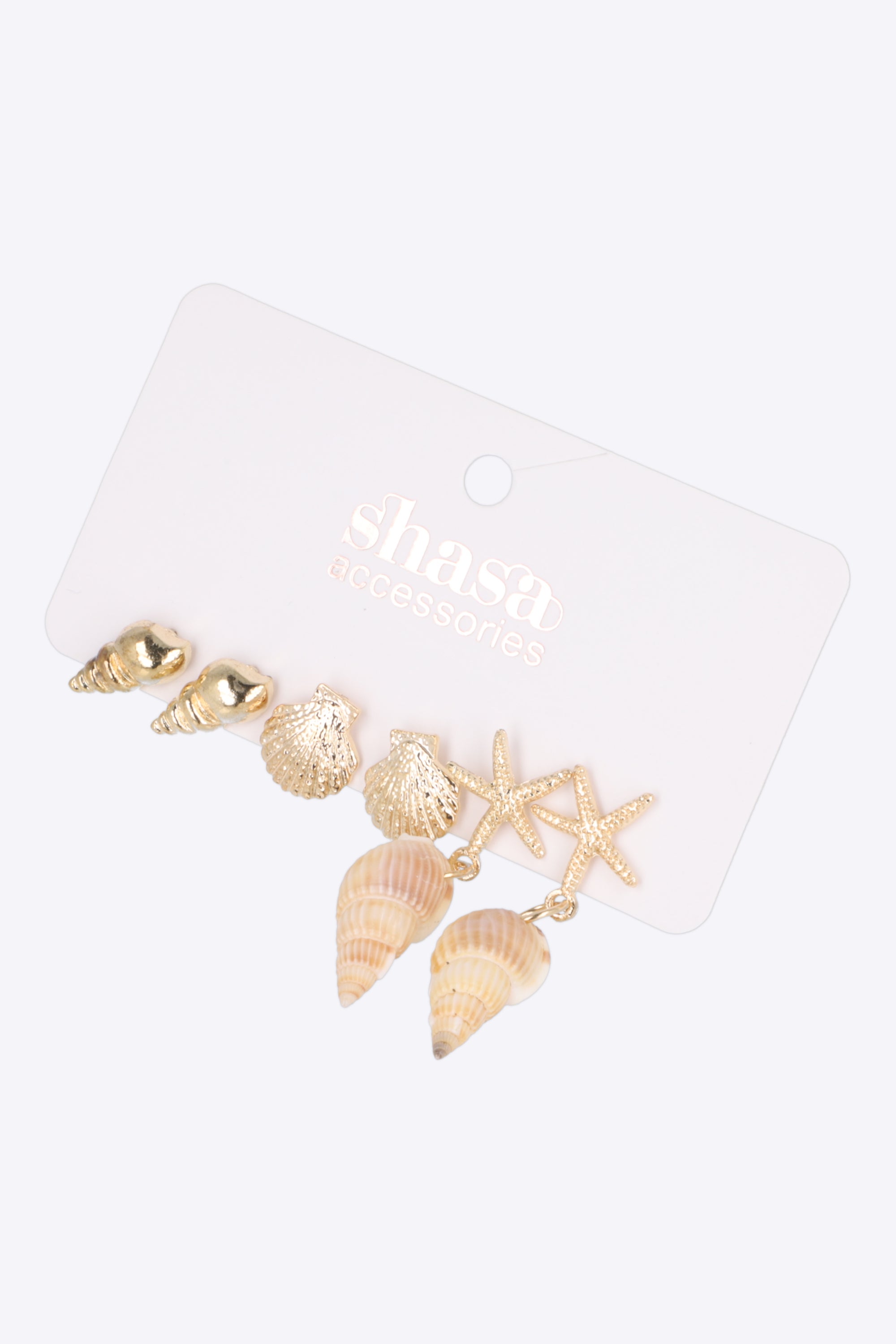 Set 3 pares aretes caracola