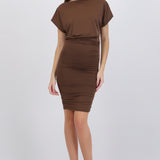 Vestido mini falda drapeada