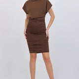 Vestido mini falda drapeada