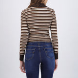Top cuello polo rayas