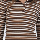 Top cuello polo rayas