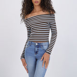 Top off shoulder rayas