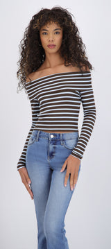 Top off shoulder rayas
