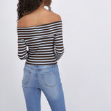 Top off shoulder rayas