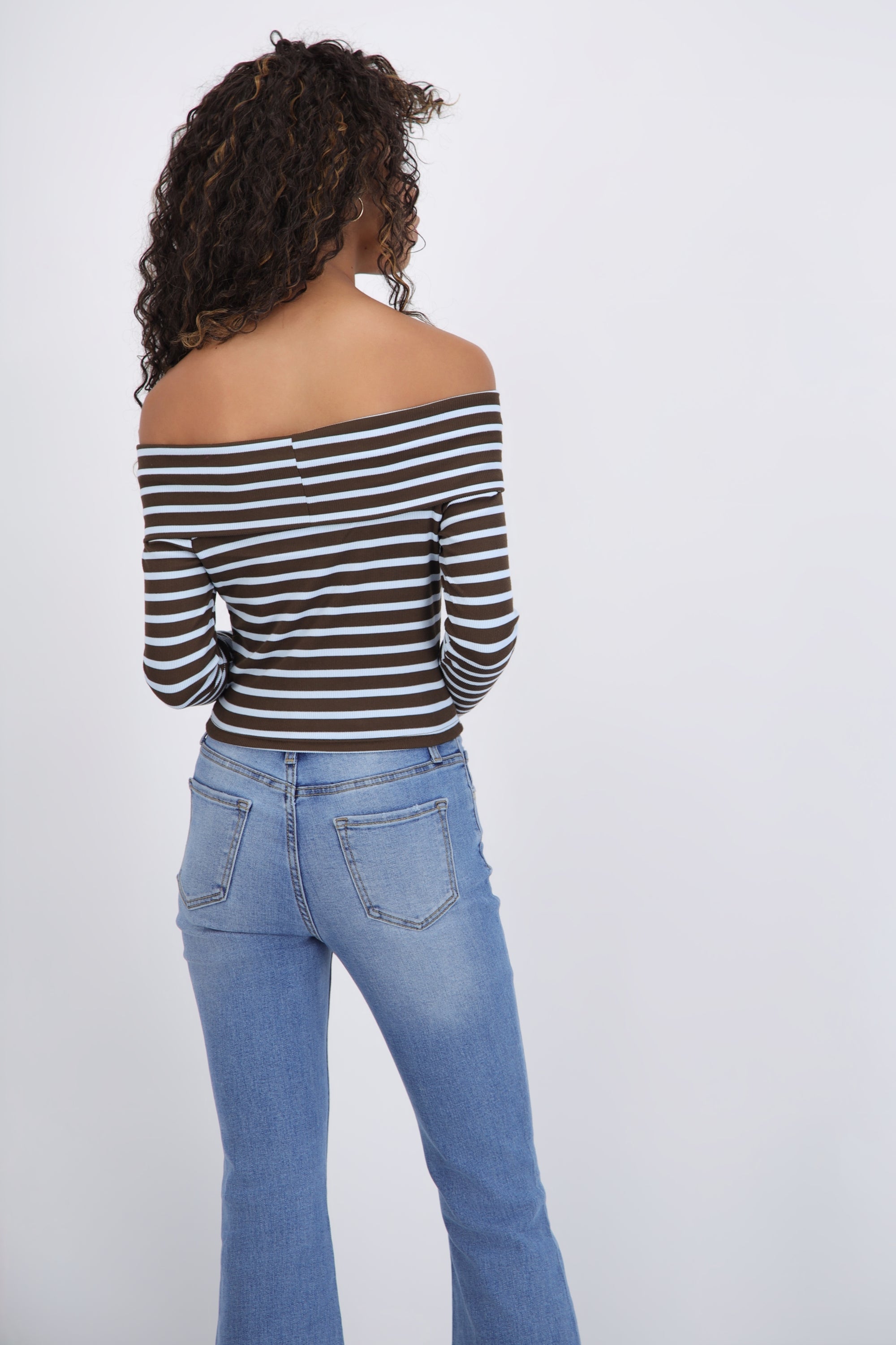 Top off shoulder rayas