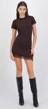 Vestido mini detalle encaje