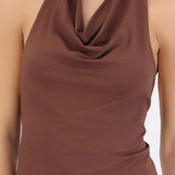 Top halter cuello cascada
