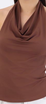 Top halter cuello cascada
