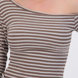 Top one shoulder de rayas