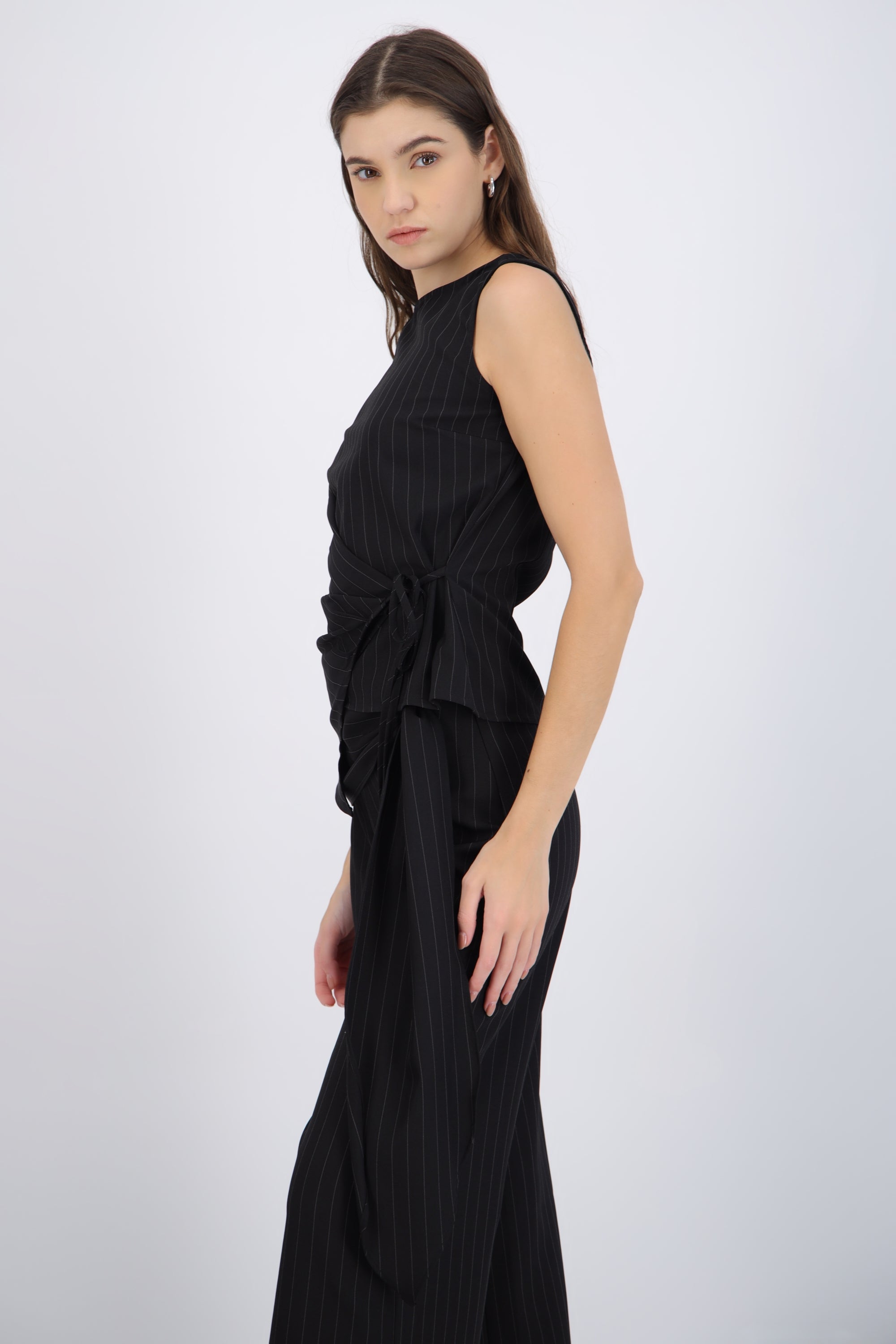 Top de rayas con cruce lateral