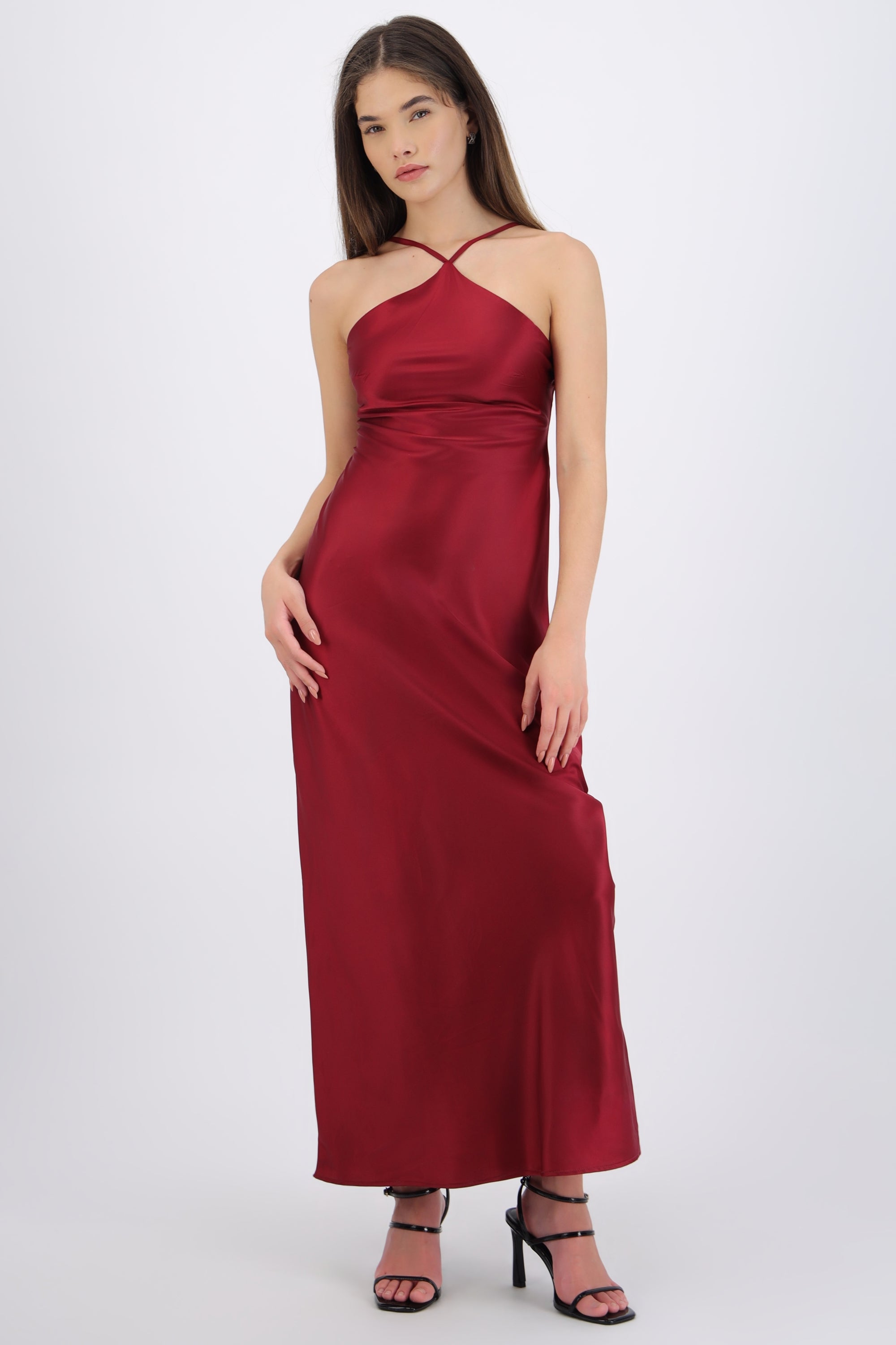 Vestido satin halter