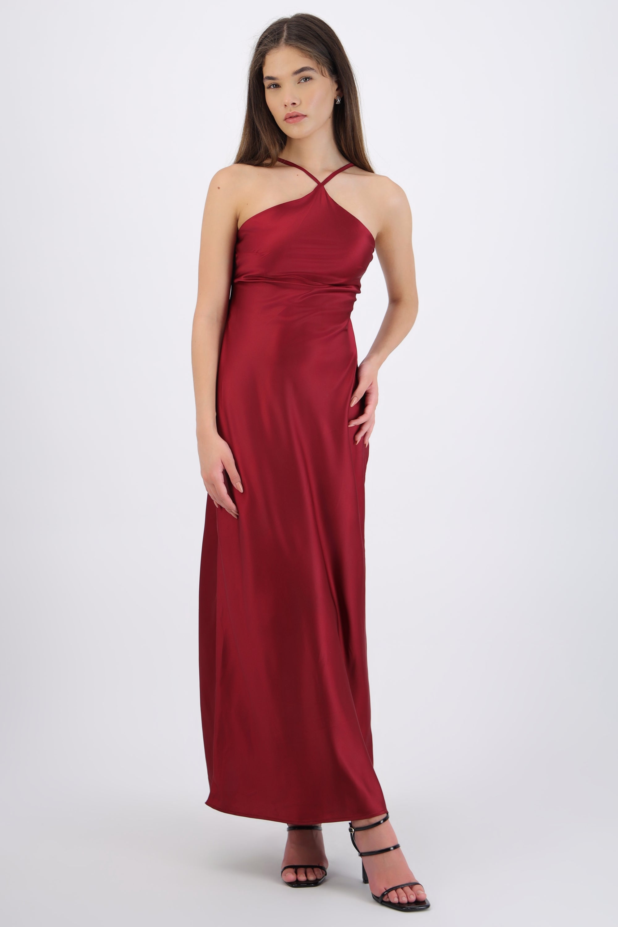 Vestido satin halter