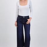 Jeans cropped dobladillo