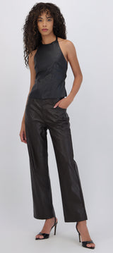 Pantalon pu con textura