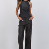 Pantalon pu con textura