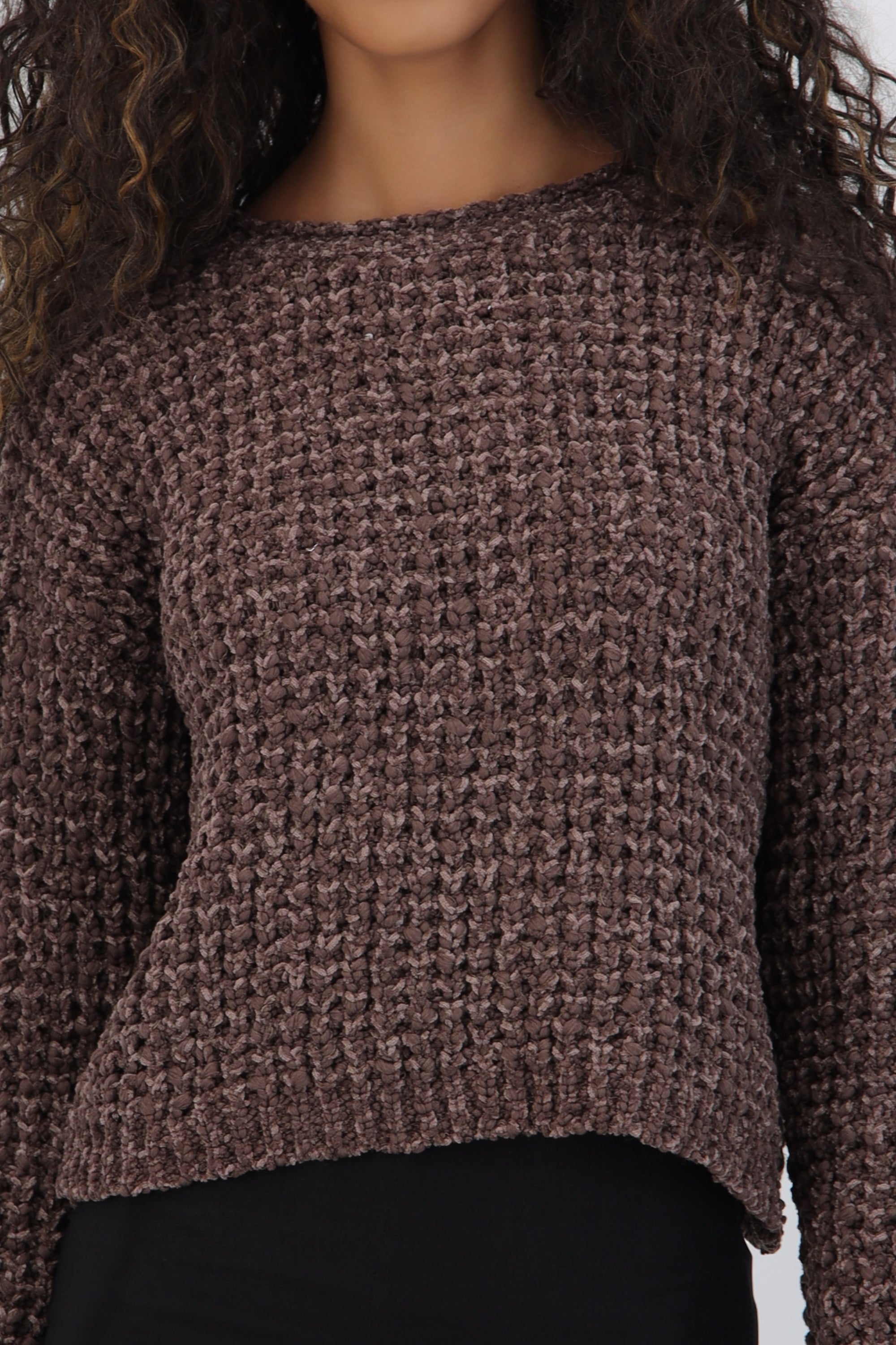 Suéter crop textura