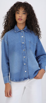 Chamarra camisera denim