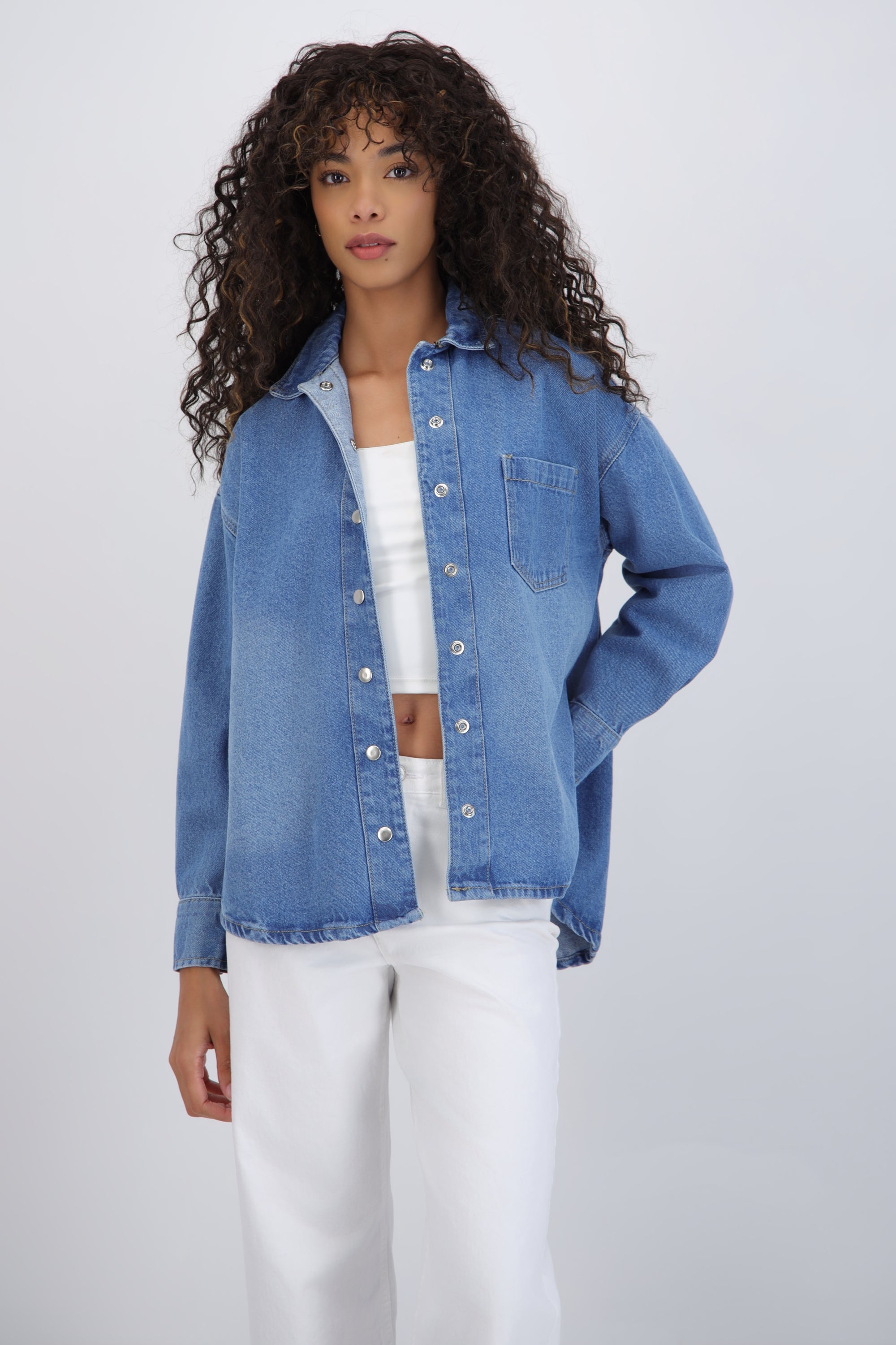 Chamarra camisera denim