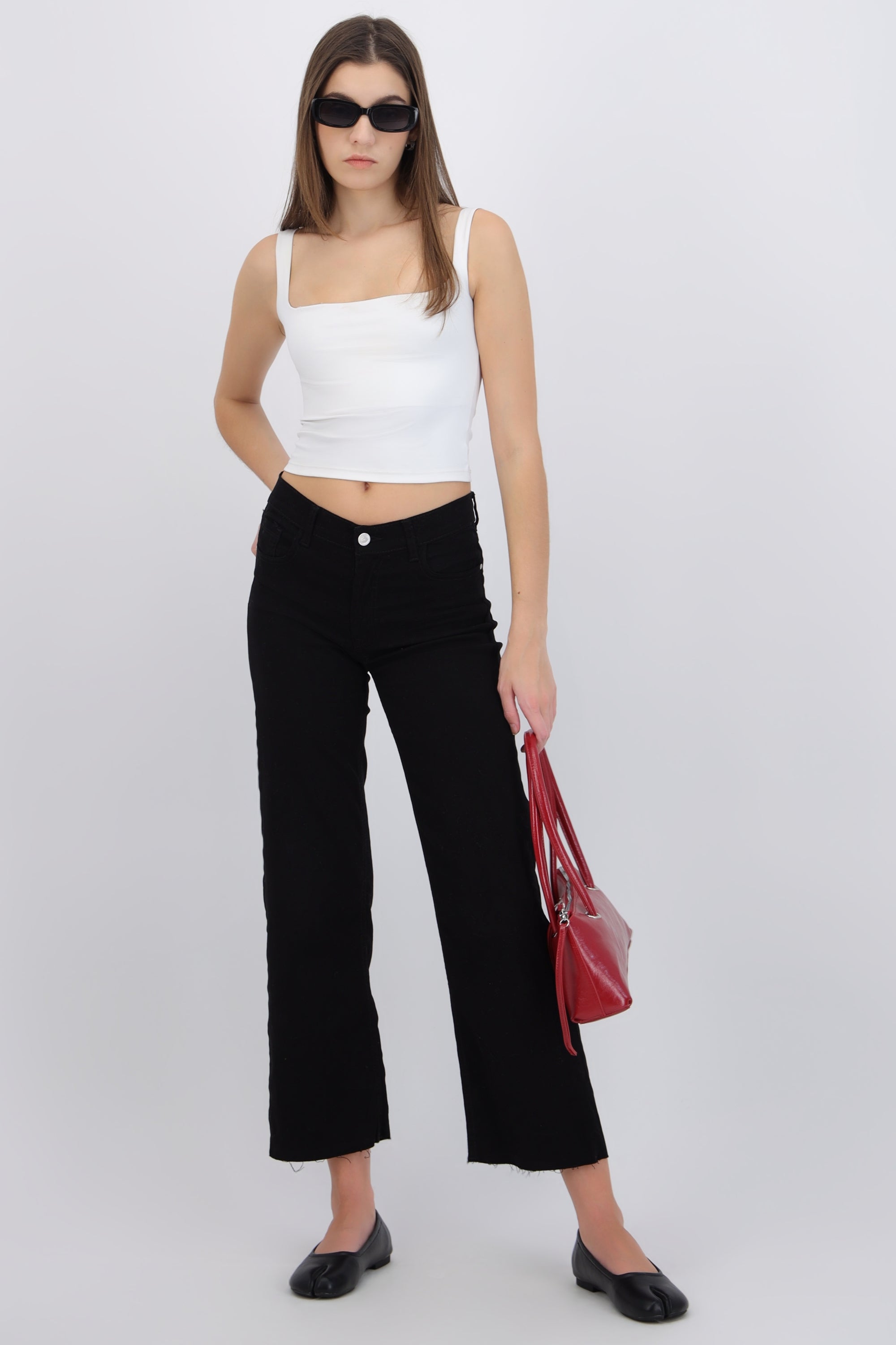 Jeans straight deshilado