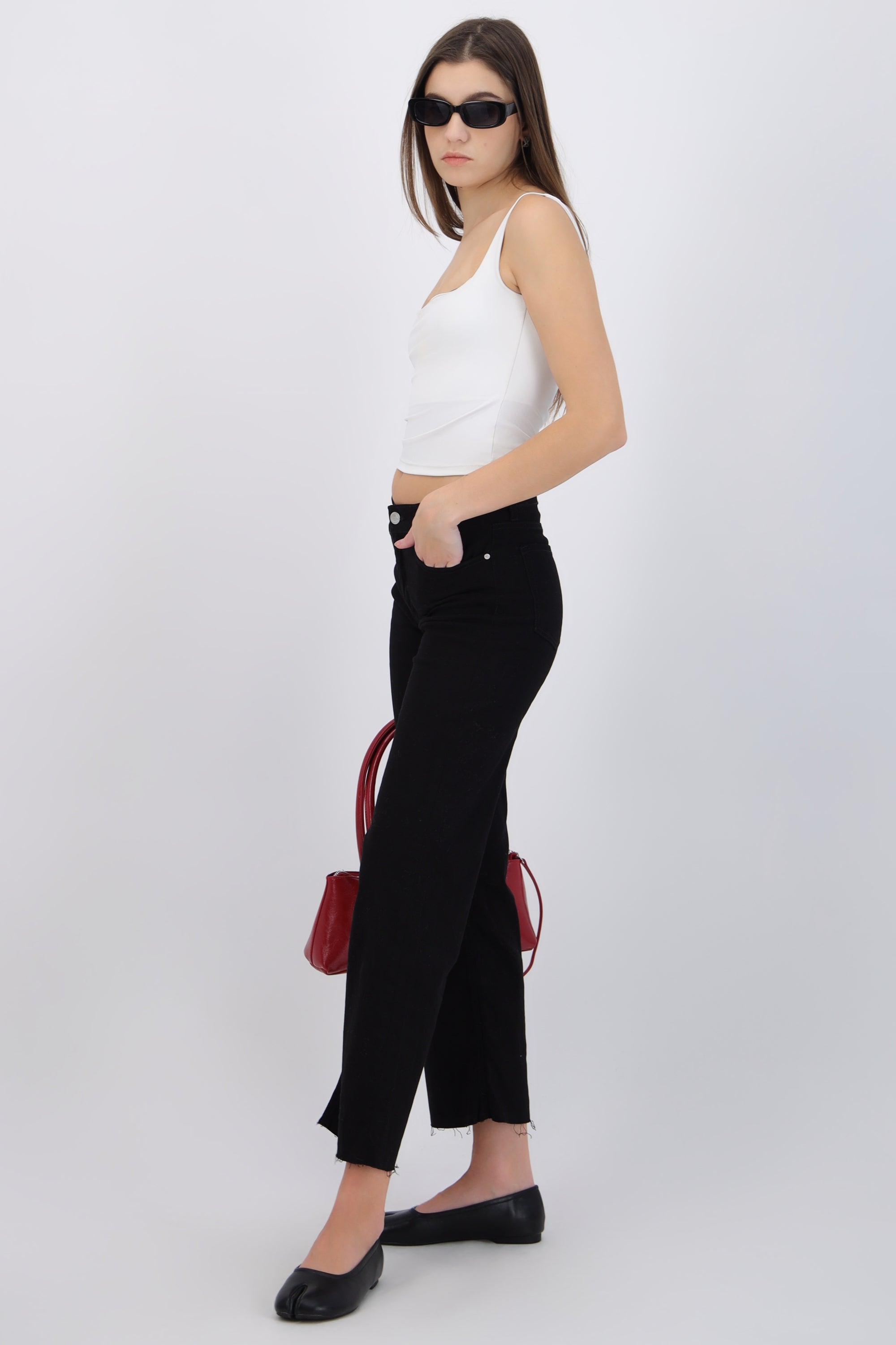 Jeans straight deshilado