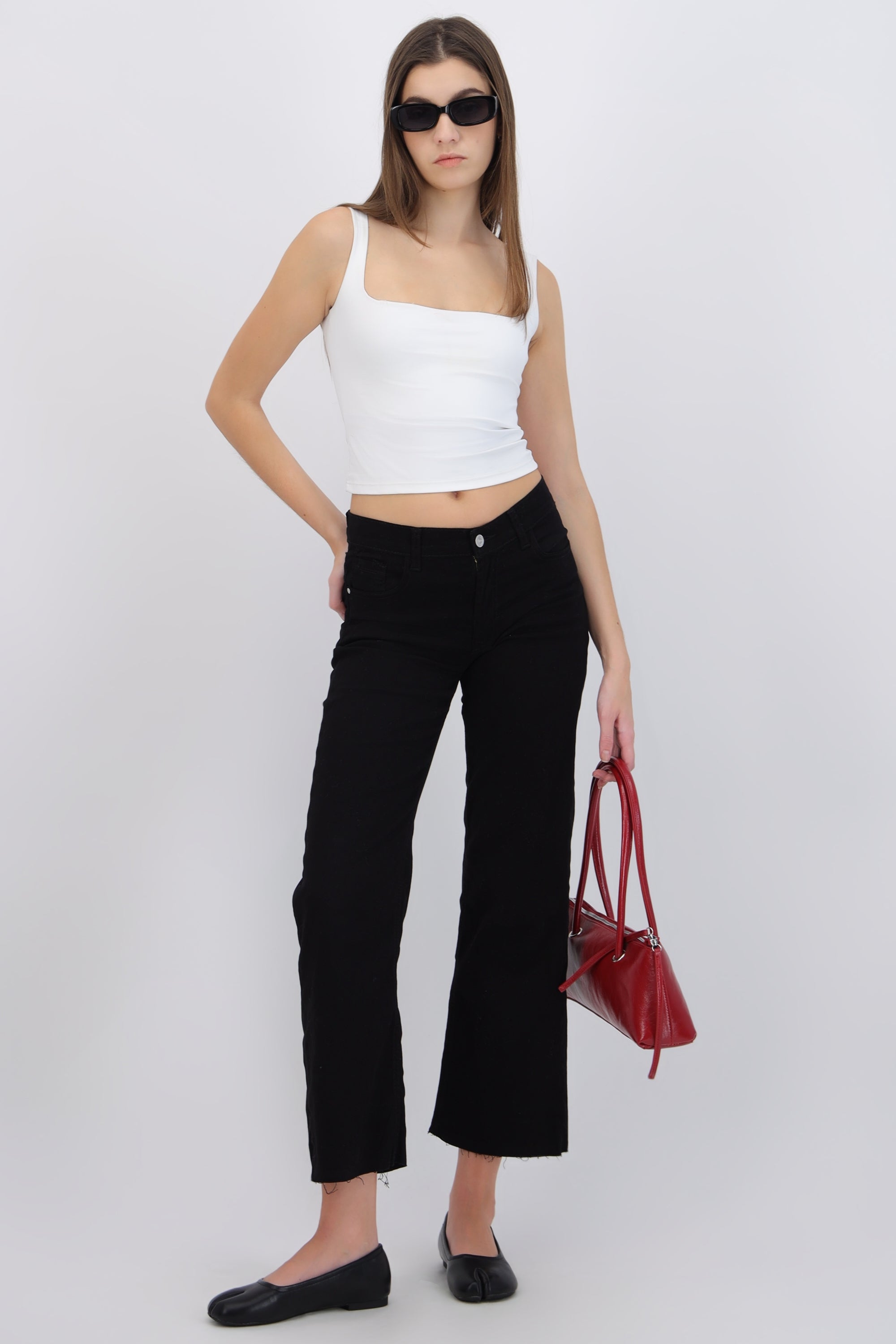 Jeans straight deshilado
