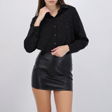 Camisa crop con brillos