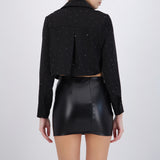 Camisa crop con brillos