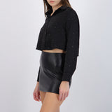 Camisa crop con brillos