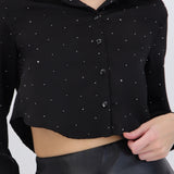 Camisa crop con brillos