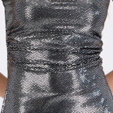Top strapless con brillos