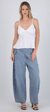 Jeans barrel pañuelo denim