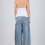 Jeans barrel pañuelo denim