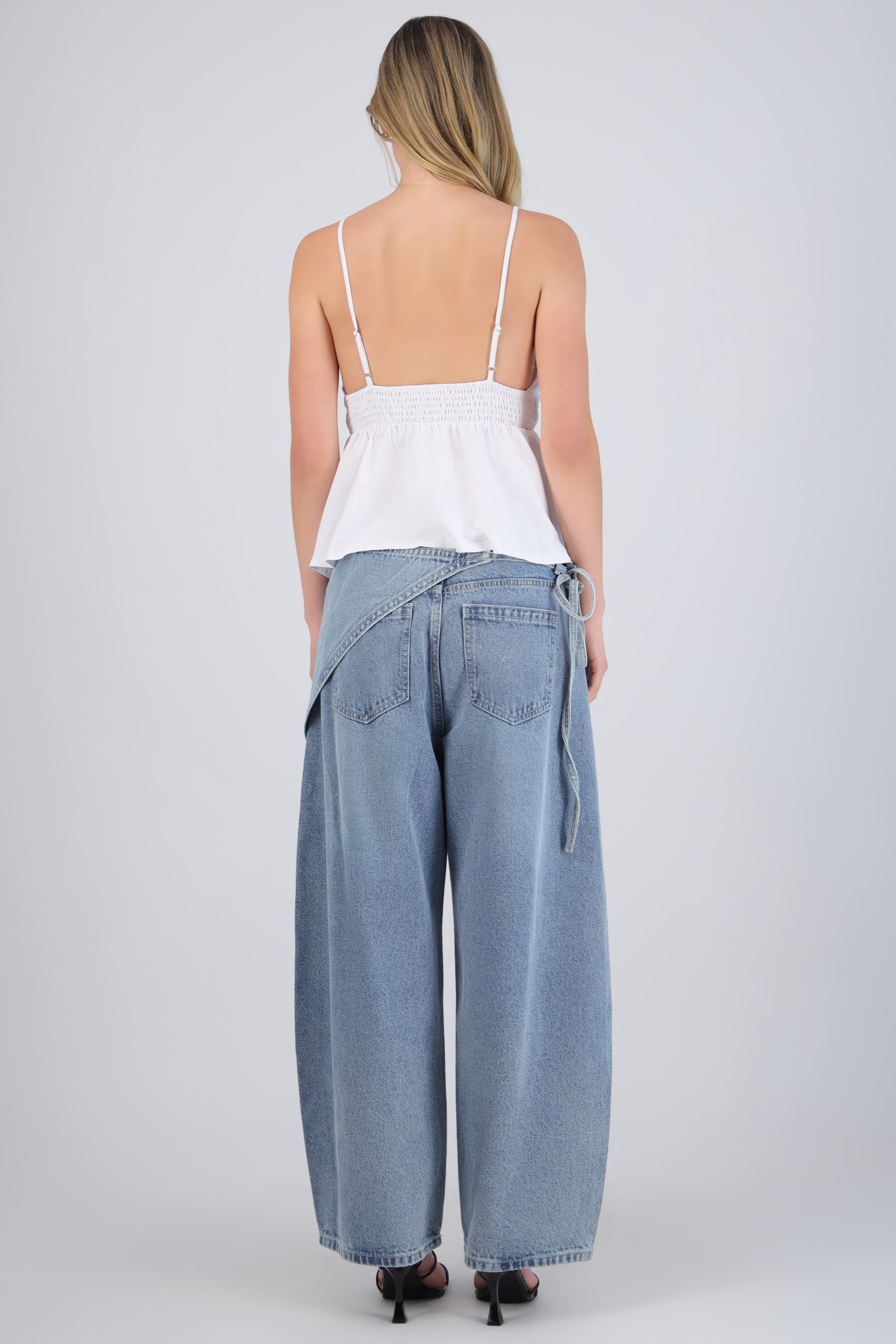 Jeans barrel pañuelo denim
