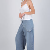 Jeans barrel pañuelo denim
