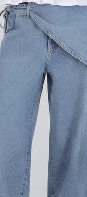 Jeans barrel pañuelo denim