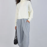 Pantalon globo cuadros