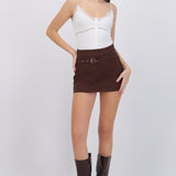 Falda mini con cinturon