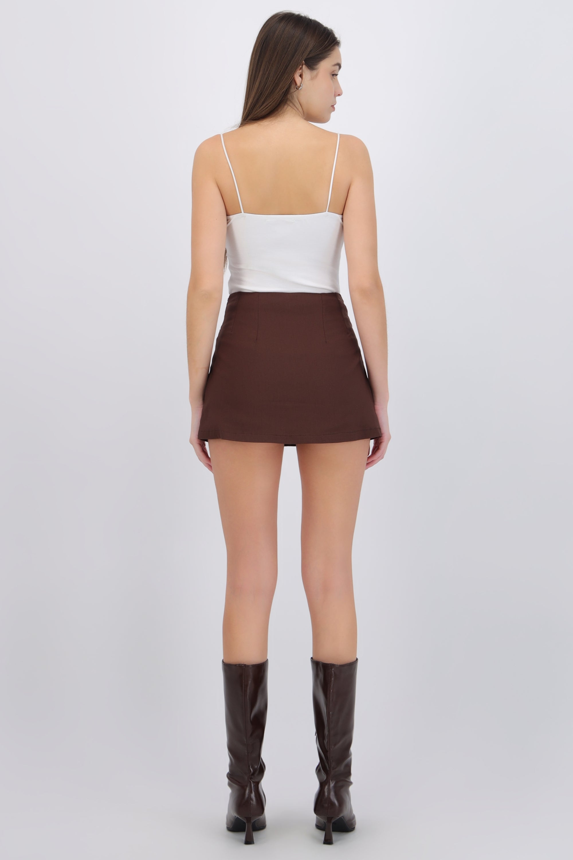 Falda mini con cinturon
