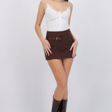 Falda mini con cinturon
