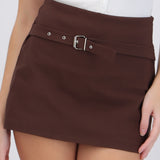 Falda mini con cinturon