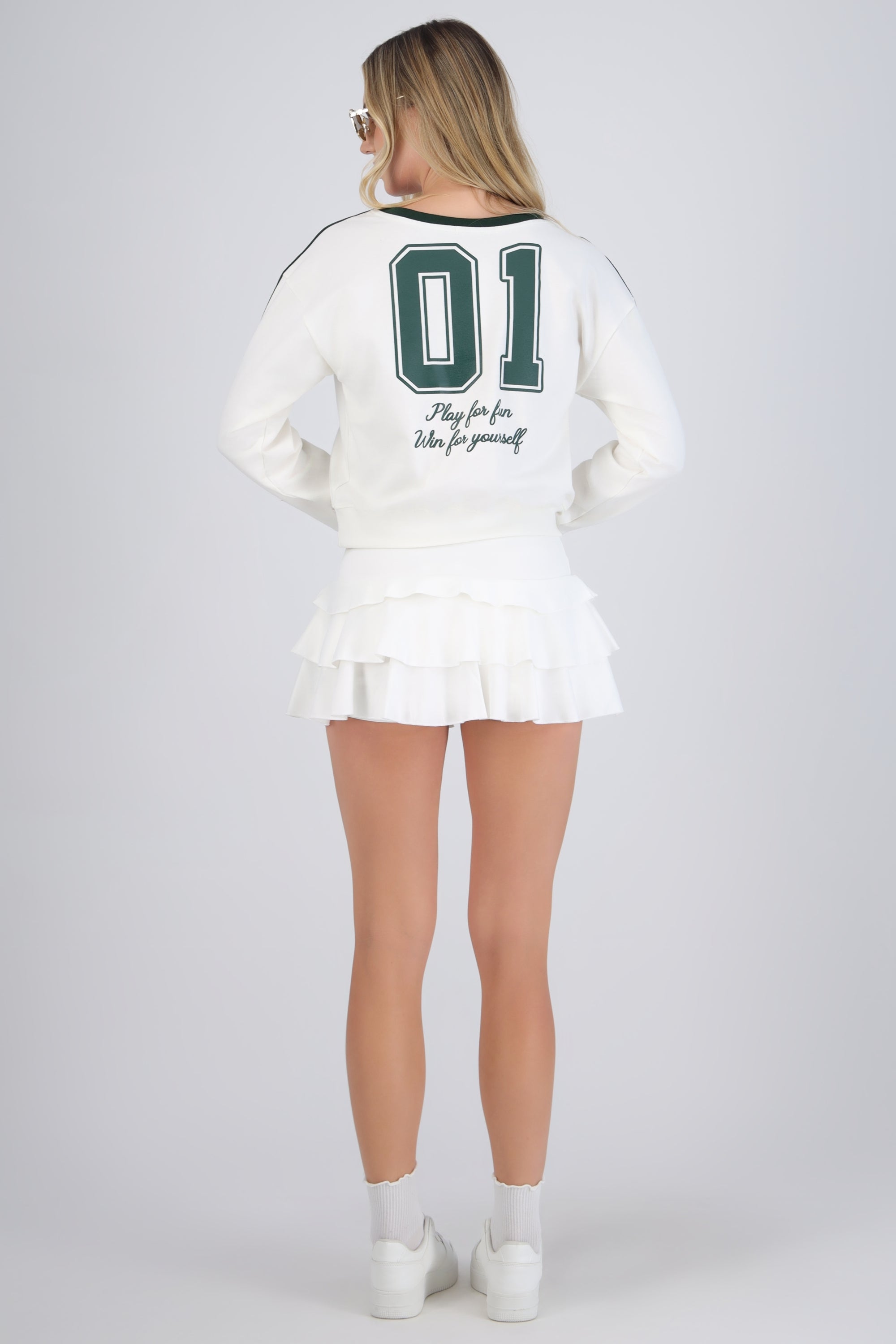 Falda short capas olanes